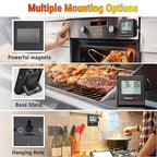ThermoPro TP16H Large LCD Digital Meat Thermometer for Cooking, Smoking, Grilling, BBQ Food Thermometer with Clock Timer and Stainless Steel Probe, Black
