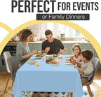 Party Solids 66% Thicker Premium Plastic Table Cloth Rectangle Table Cover 0.5 Mil 6 Pack Light Blue Table Cloth 54 Inch x 108 Inch Disposable Tablecloth Won't Tear Easily Like Cheap Thin Brands