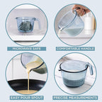 COOK WITH COLOR Glass Measuring Cups - Ideal for Cooking and Baking, Blue