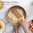 Innerwell Nonstick Frying Pan Set, Set of 3 Non Stick Frying Pans, Gold Granite Induction Cookware, 8inch&9.5inch&11inch Skillet Omelette Egg Frying Pan Set, kitchen Cooking Pan Set, PFOA&PFAS Free