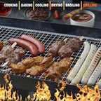 15.8”×9.8” Cooling Rack, 3P Stainless Steel Baking Rack, Oven Safe Cooling Racks for Cooking and Baking, Silver Roasting Rack & Wire Rack & Cookie Cooling Rack for Roasting, Grilling, Drying