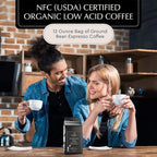 Lifeboost Espresso Ground Coffee - Non-GMO Low Acid Single Origin USDA Organic Espresso Coffee - Third Party Tested For Mycotoxins & Pesticides (Espresso Ground, 12oz, Pack of 3)