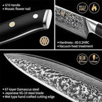 Wakoli Knife Block Sets – 5-Piece Professional Damascus Kitchen Knife Set with Magnetic Block | G10 Handles & VG10 Core | Gift Box (Elite Cuisine)
