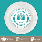 PLASTICPRO Round Plastic Plates Microwaveable, Disposable, White, Dinnerware (200, 10" Inch Plates)