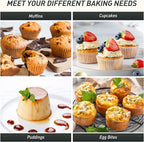 2 Packs 6 Cups Silicone Muffin Pan with Metal Reinforced Frame Jumbo Size Cupcake Pan Tray Egg Bites Silicone Circle Cookie Molds Muffin Tin Tart Pans Large Big Baking Sheet Set for Breakfast