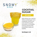 Snowy River Yellow, Cocktail & Margarita Sugar Rimmer - Vibrant Naturally Colored Sugar for Cocktail Rimming, Baking & Decorating, Medium Crystal - 80oz