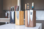 360KB MAX ™ (Bubinga Pomele - Limited Edition 2023) magnetic rotating knife block - w/top slots, capaciy for 20+ knives - largest in the 360 Knife Block ® family.