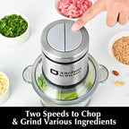 Kitchen in the box Mini Food Processor, Electric Meat Grinder & Food Chopper with 400W Powerful Veggie Chopper-One 3 Cup Bowl & S Blades for Meat/Fish/Vegetable/Baby Food