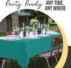Exquisite 66% Thicker Premium Plastic Table Cloth Rectangle Table Cover 0.5 Mil 12 Pack Teal Table Cloth 54 Inch x 108 Inch Disposable Tablecloth Won't Tear Easily Like Cheap Thin Brands