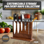 YeloIris Wooden Magnetic Knife Holder - Dual - Sided Stand with Enhanced Magnets for Multifunctional Kitchen Knife Storage - Stylish, Durable, and Strong (Knives Not Included) - 12" x 9" - 3.48 lbs