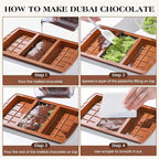 2 Pcs Dubai Chocolate Bar Mold Deep Silicone 0.85 Inch Large Stuffed Chocolate Molds Nonstick Break Apart Square Shape Thick Candy Bar Molds