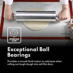 New Star Foodservice Extra Heavy Duty Restaurant Aluminum Rolling Pin, 18", Silver