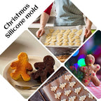 2 PCS Christmas Silicone Molds, 70 Cavity Xmas Tree & 76 Cavity Gingerbread Man Mini Silicone Molds for Baking Biscuits, Gummy,Candy,Chocolate,Jelly,Pet Dog Treats Mold