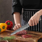 Wakoli EDIS 6-Piece Damascus Chef Knives | Japanese Style Professional Kitchen Knife Set with VG10 Core & Ergonomic Pakkawood Handles in Gift Box