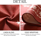 ISAENNE Designer Christmas Red Small Rectangular Tablecloth,Linen Table Cloth with Snowflakes Pattern,Wrinkle Resistant Decor Tablecloths for Dining Kitchen Thanksgiving Christmas,55"*71"-Carol C
