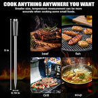 Wireless Meat Thermometer, Smart Digital Cooking Thermometer with 2 Ultra-Thin Probes, No App Needed, 800FT Range, 1000°F Heat Resistant, IP67 Waterproof - for BBQ, Grill, Oven, Smoker (2025 Upgraded)