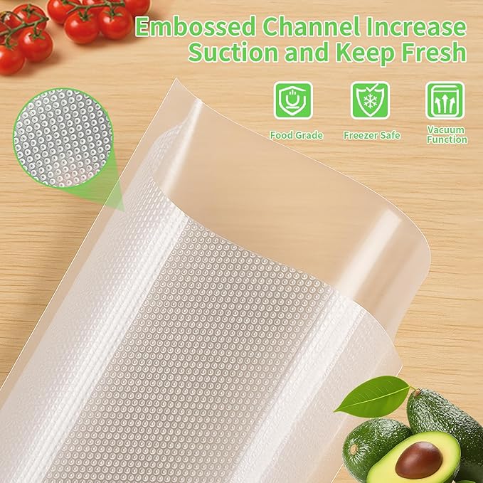 MakMeFre 200 Plus Quart Size 10" x 13" Vacuum Sealer Bags with BPA Free and Heavy Duty,Great for Food Storage Vaccume Sealer PreCut Bag