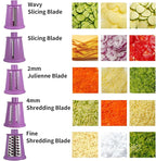 Rotary Cheese Grater Shredder - Upgraded 5 in 1 Cheese Grater with Handle and Strong Suction Base, Multi-purpose Julienne Slicer Ice Shaver Nuts Grinder for Ice, Vegetables, Fruit, Nuts