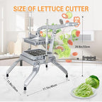 Hakka Commercial Lettuce Cutter, Heavy Duty Vegetable Slicer Cabbage Cutter Stainless Steel for Restaurant & Home Kitchen, Include 3 Blades(1 * 1", 1 * 1/2", 1/2 * 1/2")