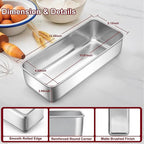 LIANYU 2 Pack Large Baking Loaf Pans Set, 12x5 Inch Stainless Steel Bread Pans, Metal Bakeware Set for Meatloaf, Sourdough Bread, Brownies, Healthy & Sturdy, Dishwasher & Oven Safe
