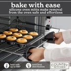 Country Kitchen Nonstick Stackable Bakeware Set - Deluxe Heavy Duty, Durable, Easy Release Baking Set, 8 Pcs, Black