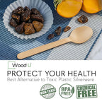 Disposable Wooden Spoons by WoodU | 100% All-Natural, Eco-Friendly, Biodegradable, and Compostable - Pack of 200-6.5" Spoon