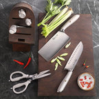 Cangshan L1 Series 7-Piece Cleaver Knife Block Set, Forged German Steel, White, 1027129