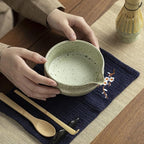 Matcha Whisk Set – 8 Pcs Matcha Set with Ceramic Bowl with Spout, Bamboo Whisk, Holder, Scoop, Sifter, and Tea Towel – Complete Japanese Matcha Kit for Ceremony and Gift (Matcha Green)