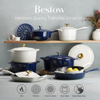 Tramontina Bestow Enameled Cast Iron Dutch Oven Pot with Lid, Round 5.5-quart, Blue