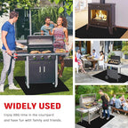 90 x 48 inch Under Grill Mats for Outdoor Grill, Double-Sided Fireproof, Oil and Waterproof Protective Mat for Grass and Deck, Outerdoor BBQ Fire Pit Fireplace Mat