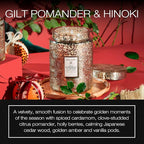 Japonica Collection Large - Gilt Pomander and Hinoki Reed by Voluspa for Unisex - 18 oz Candle