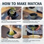 Matcha Whisk Set – Ceramic Matcha Bowl with Spout, Bamboo Whisk, Scoop, Ceramic Holders, Stainless Sifter, Towel,Perfect Matcha Starter Kit for Tea Ceremony, Japanese Tea Making Tools (Brown)