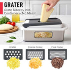 Mueller Pro-Series 10-in-1, 8 Blade Stainless Steel Multi Vegetable Chopper And Mandoline Slicer, Kitchen Accessories and Essentials, Food and Veggie Chopper, Mincer, Dicer, White Sand/Grey