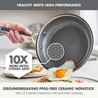 GreenPan Hybrid 9.5” & 11” Nonstick Stainless Steel Frying Pan Set, APEX Tri-Ply Thermobond PFAS-Free Ceramic Skillets, Induction & All Cooktop Compatible, Oven Temp to 850°F, Dishwasher Safe, Silver