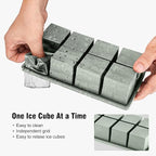 Samuelworld Large Silicone Ice Cube Tray Molds, 3-Pack, Big 2 Inch Cubes - Food Grade, Flexible, 8 Cavity Easy Release Slow Melting Ice for Whiskey, Cocktails, Gifts & Christmas - Green/Pink/Blue