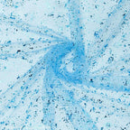 Artoid Mode Light Blue Gold Gauze Table Runner 120 Inch 10FT, Glitter Metallic Foil Sheer Dining Wedding Anniversary Holiday Table Decor for Home Party
