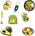 2pc Avocado Tool Set in Box - 3-in-1 Avocado Slicer with Cutter & Pit Remover + Mini Masher - Kitchen Utensil Gift Set for Guacamole Lovers by Xidgets (Zippy Green/Zippy Green)