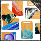 Nuenen 20 Pcs Bulk Wood Cutting Board with Handle 12 x 7.8 Inch Acacia Bamboo Wooden Kitchen Serving Chopping Boards for Pizza, Bread, Charcuterie, Fruit, Vegetables (Bamboo)