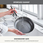 GreenPan Hybrid 8” Nonstick Stainless Steel Frying Pan, APEX Tri-Ply Thermobond PFAS-Free Ceramic Skillet, Induction & All Cooktop Compatible, Oven Temp to 850°F, Dishwasher Safe, Silver