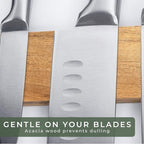 WALDWERK Knife Magnetic Strip (15,7 x 2 in) Mount with Adhesive or Screws - Magnetic Knife Holder for Wall - Magnetic Knife Strip made of Elegant Acacia Wood - Magnetic Knife Holder for Heavy Knifes