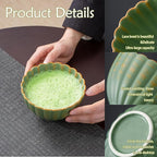 8PCS Matcha Whisk Set - Matcha Set Ceramic Whisk and Bowl, Japanese Buucup Matcha Set with Bamboo Whisk, Sifter, Scoop, Holder & Tea Towel for Traditional Matcha Ceremony (Green)