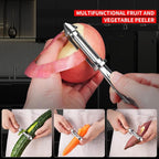 MAD SHARK Vegetable Peeler for Kitchen, Potato Peeler, Fruit Carrot Veggie Peelers, Design with Ergonomic Non-Slip Handle, I-Shaped Stainless Steel Serrated（Flat/Serrated Blade 2 in 1）
