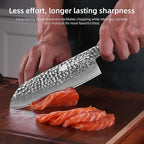 FINDKING 7 Inch Damascus Santoku Knife,Versatile Japanese-Inspired Chef Knife, Multifunctional Asian Culinary for Vegetable Preparation (Raven Series)