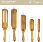 As Seen On TV, Spurtles Kitchen Tools Wooden, Plantéa Handmade Wooden Spoons for Cooking, Heat Resistant Spurtle Set Cooking Utensil For Non-Stick Cookware, Stirring, Mixing, Whisking, Serving