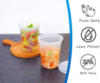 EDI [32 OZ, 20 Sets] Plastic Deli Food Storage Containers with Airtight Lids | Microwave-, Freezer-, Dishwasher-Safe | BPA Free | Heavy-Duty | Meal Prep | Leakproof | Recyclable