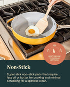 Caraway Non-stick Ceramic Cookware Set (12 Piece) Pots, Pans, Lids and Kitchen Storage - PFAS & PFOA Free - Oven Safe Pan Set & Compatible with All Stovetops - Perracotta