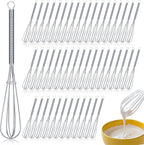 Baderke 50 Pcs 6 Inch Mini Whisk Bulk Small Whisks for Cooking 304 Stainless Steel Tiny Whisk for Baking, Whipping, Beating Eggs, Mixing Sauces, Blending Ingredients