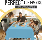 Exquisite 66% Thicker Premium Plastic Table Cloth Rectangle Table Cover 0.5 Mil 12 Pack Sky Blue Table Cloth 54 Inch x 108 Inch Disposable Tablecloth Won't Tear Easily Like Cheap Thin Brands
