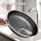 Frying Pan with Lid, 12 Inch Hybrid Non Stick Stainless Steel Skillets, Dishwasher Induction Oven Broiler Safe, Non Toxic Chef's Pan, PFOA Free Cookware