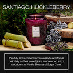 Voluspa Santiago Huckleberry, Large Candle Jar, 18 oz, 100 Hour Burn Time, Coconut Wax for Clean Burning, Handcrafted in the USA